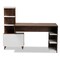 Baxton Studio Tobias Mid-Century Two-Tone White and Walnut Brown Finished Wood Storage Computer Desk with Shelves 181-11692-Zoro - alternate 6